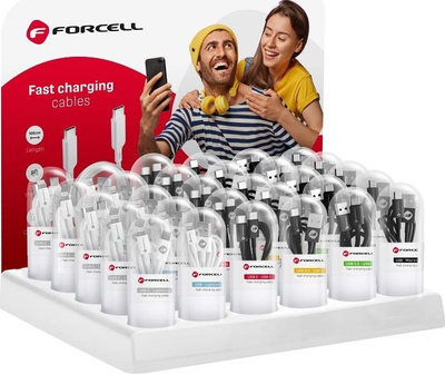 Stendë kabllosh Forcell D336, 30 vende, kabllo karikimi t’ shpejtë, e bardhë