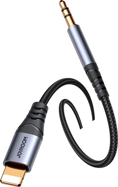 Kabllo audio Joyroom Stereo, 3.5mm me Lightning, 1.2m, e zezë