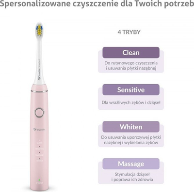 Furçë dhëmbësh sonike TrueLife SonicBrush Compact, me bateri që rimbushet, me kuti udhëtimi, rozë