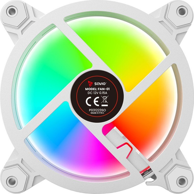 Ventilatorë për kasë Savio FAN-01, 120mm, ARGB, të bardhë
