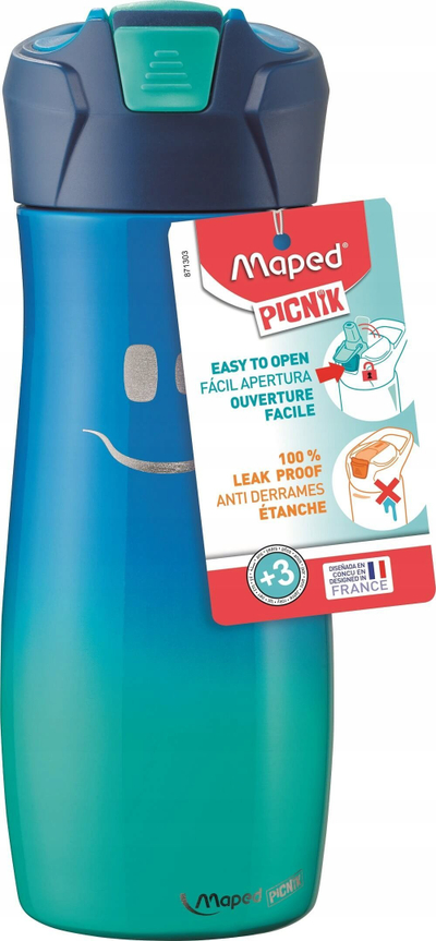 Shishe uji Maped PICNIK Kids Concept, inoks 0.58L, me pipë, blu