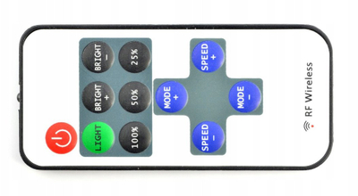 Kontrollues LED me telekomandë RF Mini, 5-24V DC, njëngjyrësh, i bardhë