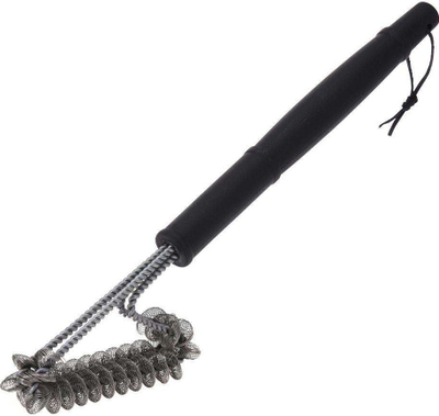 Furçë pastrimi BBQ Brush për grilë me skraper, 38 cm, e zezë