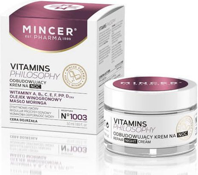 Krem nate rinovues Mincer Vitamins Philosophy, nr. 1003, 50ml