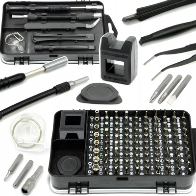 Set veglash precize Geko 115 pjesë, bit kaçavide, kuti plastike