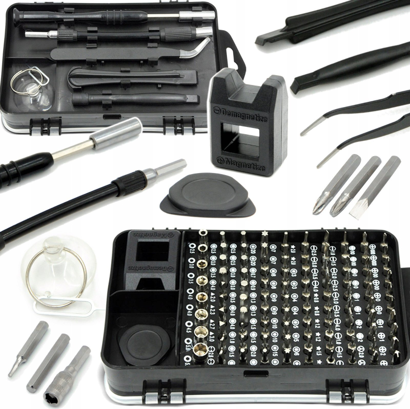 Set veglash precize Geko 115 pjesë, bit kaçavide, kuti plastike