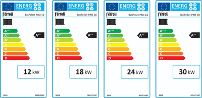 Kaldajë peleti Ferroli Biopellet Pro 24kW, rezervuar 105kg, gri