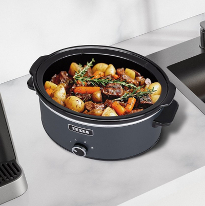Tенџере за бавно готвење TESLA SlowCook S500, 5l, 2 нивоа на температура, инокс