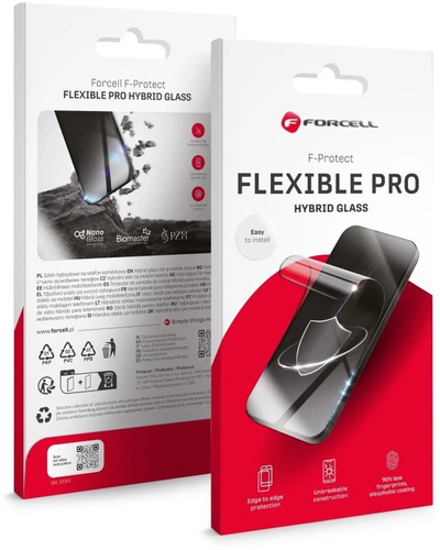 Xham mbrojtës Forcell Flexible 5D Hybrid Glass për Samsung Galaxy A56 5G, i plotë, i zi