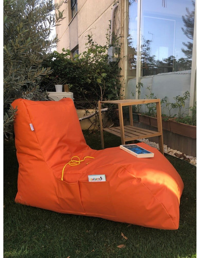 Krevat pufi Pufamo Daybed, material Impertex që s’e kap uji, portokalli