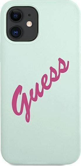 Mbulesë telefoni Guess GUHCP12SLSVSBF për iPhone 12 mini, silikon, blue fuchsia