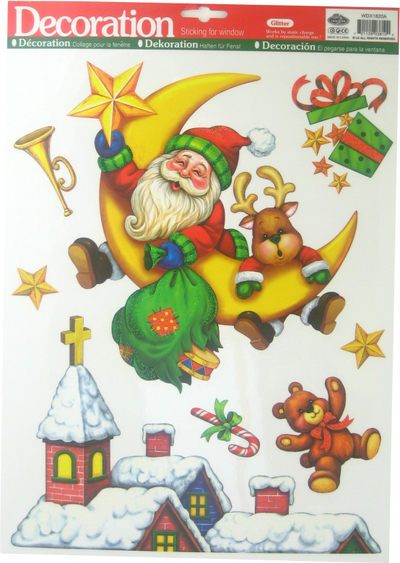 Декорација за прозорец Arpex Christmas Foil, 29.5x41cm, проѕирна