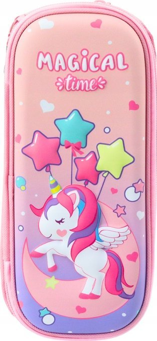 Kuti lapsash NoName Unicorn 3D, me dy ndarje, 24 cm, rozë