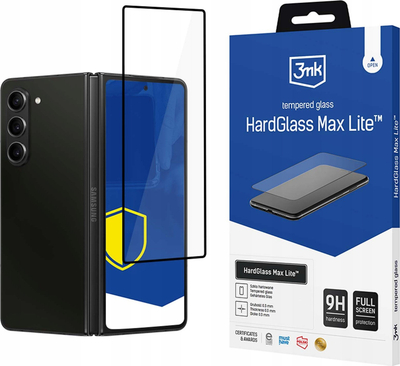 Xham mbrojtës 3mk HardGlass Max Lite për Samsung Galaxy Z Fold 6, 0.3mm, fortësi 9H, i zi