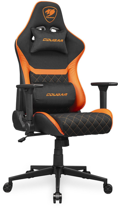 Karrige gaming Cougar Armor One V2 F, stof, mban deri 120 kg, e zezë me portokalli