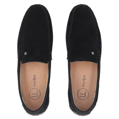 Мокасини за мажи Filippo MP923/26 BK, кожа, slip on, црни