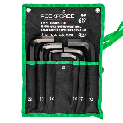Set çelsash imbus JCB Rockforce, 6 copë, 12-24mm, i zi