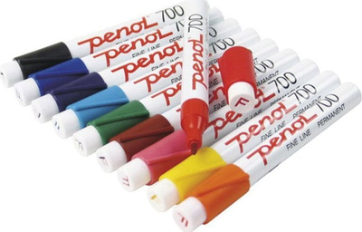 Marker permanent Penol 700, fine line 1.5mm, set 10 copë, ngjyra të ndryshme