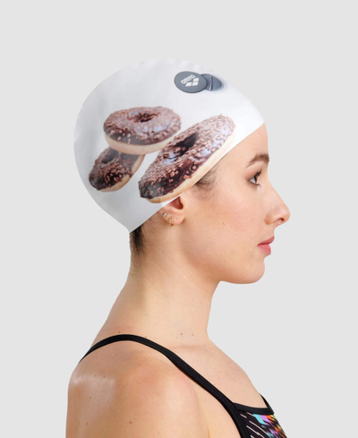 Kapelë noti Arena HD Swim Cap Donuts, silikon, shumëngjyrëshe