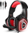 Kufje gaming HunterSpider V01, me mikrofon, me drita LED, t'kuqe