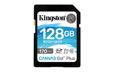 Kartë memorie Kingston Canvas Go Plus SD, 128GB, e zezë