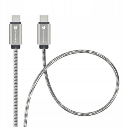 Kabllo USB Forcell F Energy C237, Type C në Type C, 2m, 60W, argjendtë
