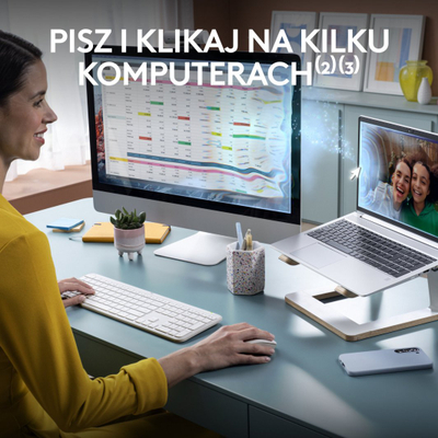 Тастатура Logitech Signature Slim MK950 + глувче (920-012491), бела боја