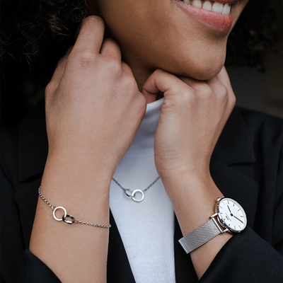 Orë për femra Daniel Wellington Petite 36 hDW393, e argjendtë
