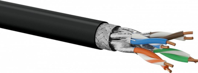 Мрежен кабел Alantec Cat7 Outdoor, 500 m, 1000 MHz, црн