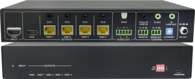 Ndarës HDMI VivoLink HDBT 2.0, 1x4, 4K, i zi
