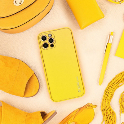 Këllëf telefoni Forcell Leather Back për Samsung Galaxy A52 A52 5G A52s 5G, gomë TPU me lëkurë, i verdhë
