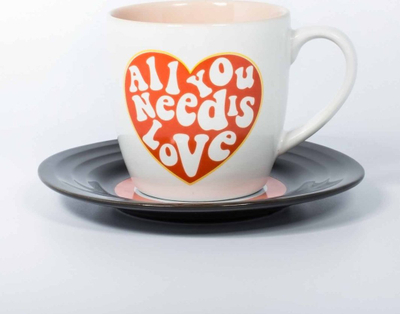 Филџан порцелански THUMBS up All You Need Is Love, 0.25L, бел