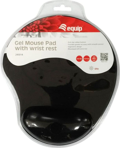 Mousepad me xhel Equip, ergonomik, kundër rrëshqitjes, i zi