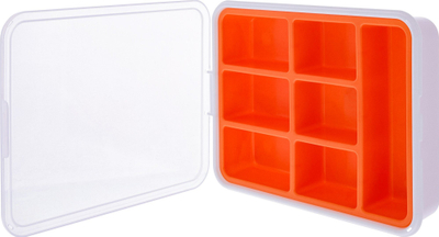 Kuti për pjesë të vogla InLine, 7 ndarje, 180x140x40mm, portokalle