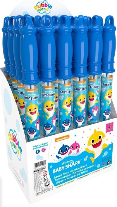 Lodër shpata me flluska Artyk Baby Shark, 120ml, set 24 copë, shumëngjyrëshe