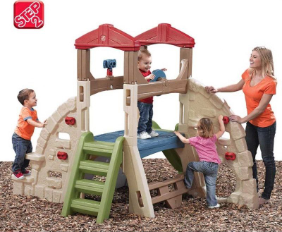 Сет играчки за двор Step2 Alpine Ridge Climber, со лизгалка, ѕид за искачување, повеќебоен