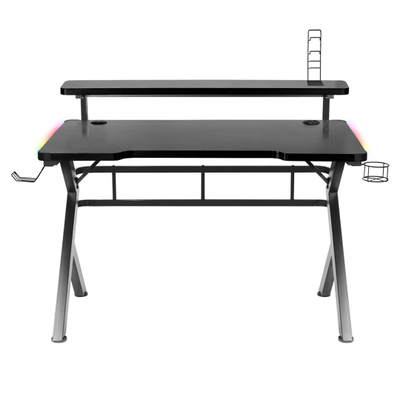 Tavolinë lojrash Huzaro Hero 5.0, 120x60 cm, 25 mm, RGB LED, e zezë