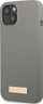 Mbështjellës telefoni Guess Silicone Logo Plate MagSafe për iPhone 13 mini, gri