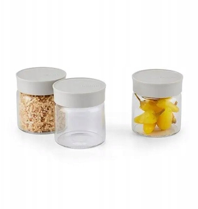 Set kavanoza qelqi Buydeem CS1001, 3 copë, 200ml, kapak gri