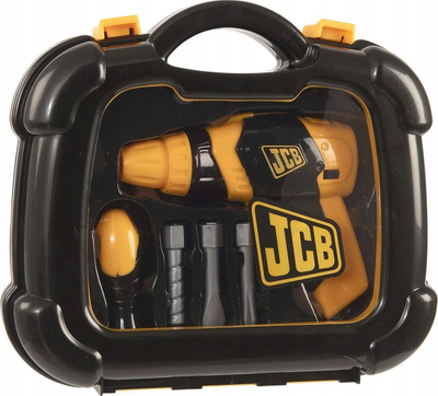 Set lodër mjetesh JCB HTI 1415693, trapani me bateri, kuti plastike, verdh e zez
