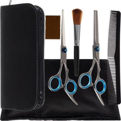 Set parukerie me 7 copa, gërshërë flokësh edhe aksesorë stilimi, argjend