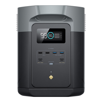 Stacion portativ energjie EcoFlow DELTA 2 Max, 2048Wh, bateri LiFePO4, gri e zezë