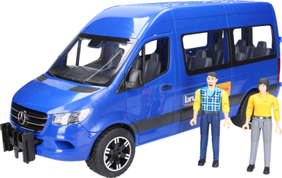 Lodër furgon Bruder MB Sprinter Transfer 02670, me figura, blu