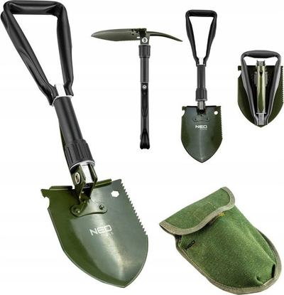 Lopatë palosëse Neo Folding Shovel 63-121, çelik, shumëpërdorimëshe, e zezë