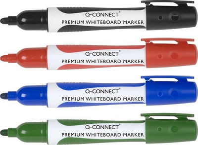Marker për tabele Q-CONNECT Premium, majë e rrumbullakët 2-3mm, me kapje gome, i kuq