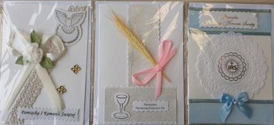 Kartë urimi Avanti First Holy Communion, B6, dizajn i përzier, e bardhë