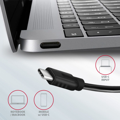 USB разделник Axagon HMC-4G2 Speedster 4, USB-C 3.2 Gen 2 10Gbps, 4 порти, сив