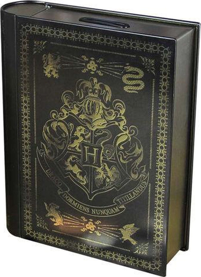 Kase kursimi Harry Potter Hogwarts Savings Bank, në formë libri, për kalamaj 6+, e zezë