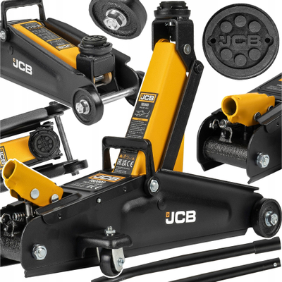 Krik hidraulik për makinë JCB 2T, mban deri 2 ton, me rrota, verdh e zez