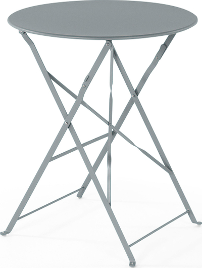 Set bistrot kopshti Beliani FIORI, metal i palosshëm, 2 karrige 1 tavolinë, gri